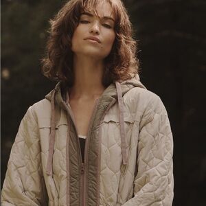 Anthropologie Two-Tone Quilted Puffer Jacket